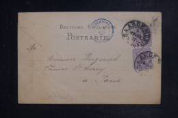 ALLEMAGNE - Entier Postal De Saargemund Pour Paris En 1877 - L 153216 - Briefkaarten