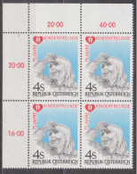 1983 , Mi 1732 ** (3) - 4er Block Postfrisch -  75 Jahre Kinderfreunde - Nuovi