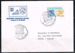 PHIL-L75 - FRANCE Cachet Comm. Illustré Sur Lettre Philatélie Strasbourg 1988 - Gedenkstempel