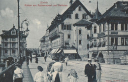 CARTE POSTALE ORIGINALE ANCIENNE : ZURICH  RUDEN AM RATHAUSQUAI UND RATHAUS ANIMEE ZH ZURICH SUISSE - Zürich