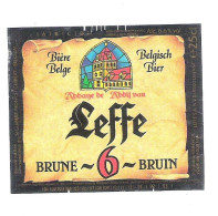 ABDIJ VAN LEFFE -  LEFFE BRUNE 6 BRUIN   -  BIERETIKET  (BE 722) - Cerveza