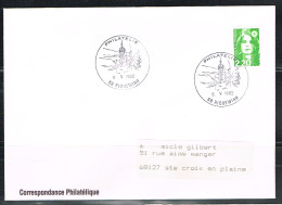 PHIL-L77 - FRANCE Cachet Comm. Illustré Sur Lettre Scotem Philatélie Riquewihr 1992 - Commemorative Postmarks