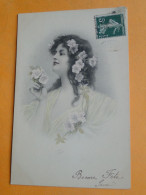Illustrateur M. M. VIENNE -- Portrait De Femme - Carte Colorisée 1907 - Vienne