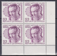 1983 , Mi 1733 ** (2) - 4er Block Postfrisch -  100. Geburtstag Von Josef Matthias Hauer - Unused Stamps