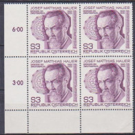 1983 , Mi 1733 ** (3) - 4er Block Postfrisch -  100. Geburtstag Von Josef Matthias Hauer - Unused Stamps