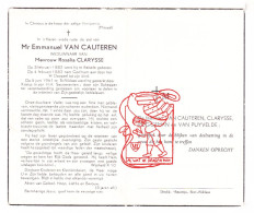 DP Emmanuel Van Cauteren ° Belsele 1882 † Sint-Niklaas 1961 X Rosalie Clarysse // Roggeman Van Puyvelde - Devotion Images