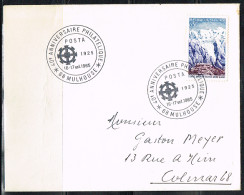 PHIL-L78 - FRANCE Cachet Comm. Illustré Sur Lettre 40e Anniversaire Philatélique Mulhouse 1965 - Commemorative Postmarks