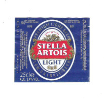 BROUWERIJEN  ARTOIS - STELLA ARTOIS - LIGHT   - 1  BIERETIKET  (BE 727) - Bier