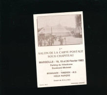 MARSEILLE Boulevard MICHELET Parking VELODROME 18-20 Février 1983 1er Salon Carte Postale Sous CHAPITEAU - Numérotée - Sammlerbörsen & Sammlerausstellungen