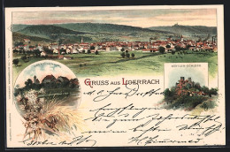 Lithographie Loerrach, Röttler-Schloss Mit Obertüllingen  - Sonstige & Ohne Zuordnung