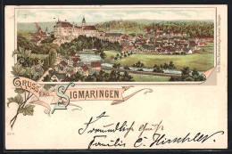 Lithographie Sigmaringen, Totalansicht  - Sigmaringen