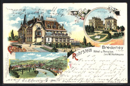 Lithographie Bredeney, Hotel & Pension Ruhrstein, Villa Hügel  - Sonstige & Ohne Zuordnung