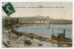 Lyon-Vaise.les Sablonniers Le Pont De La Gare Et Le Mont-Cindre,péniches.attelage De Chevaux. - Sonstige & Ohne Zuordnung