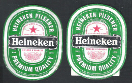 HEINEKEN  -  30 CL -  2 BIERETIKETTEN  (2 Scans)  (BE 736) - Bière