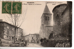 Carte Postale Ancienne Arlebosc - La Place De L'Eglise Et Le Château - Sonstige & Ohne Zuordnung