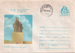 A24815 - Bucharest Monumentul Eroilor Patriei Cover Stationery Romania 1985 - Postwaardestukken