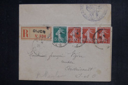 FRANCE - Lettre En Recommandé De Dijon Pour Ardricourt En 1911 - L 153222 - 1877-1920: Période Semi Moderne