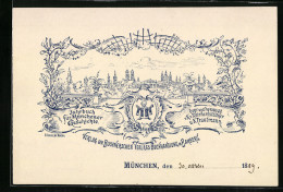 Vertreterkarte München 1889, Verlag Der Buchnerschen Verlags-Buchhandlung Bamberg, Münchner Kindl, Blick Zur Stadt  - Non Classificati
