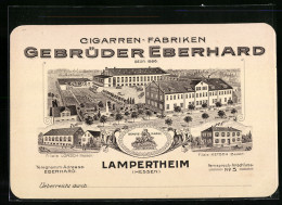 Vertreterkarte Lampertheim (Hessen), Cigarren-Fabriken Gebrüder Eberhard, Werkansicht, Filiale Lorsch & Ketsch  - Non Classificati