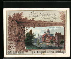 Vertreterkarte Nürnberg, Hotel Blaue Flasche, J. A. Marquard, Partie Aus Nürnberg  - Non Classificati