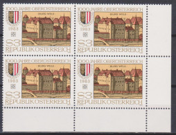 1983 , Mi 1736 ** (1) - 4er Block Postfrisch -  1000 Jahre Oberösterreich - Nuovi