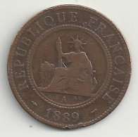 INDOCHINE - 1 Centime - 1889 - B/TB - Indocina Francese