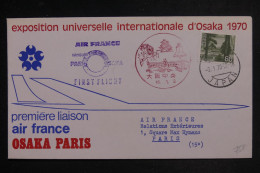 JAPON - Enveloppe 1er Vol Osaka/Paris En 1970 - L 153224 - Brieven En Documenten