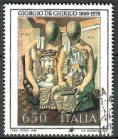 Italien 1988, MiNr. 2040; 100. GT Von Giorgio De Chirico, Gestempelt; Alb. 05 - 1981-90: Gebraucht