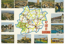 47  - LOT Et GARONNE   - Carte Contour Géographique Du Département - Autres & Non Classés