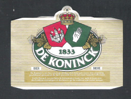 BROUWERIJ DE KONINCK - ANTWERPEN - DE KONINCK   - 25 CL - (2 Scans)  - 1 BIERETIKET  (BE 747) - Bière