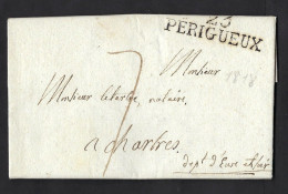 PERIGUEUX 23, Marque Linéaire,12-07-1818,  Taxée 7D, Très Belle - 1801-1848: Vorläufer XIX