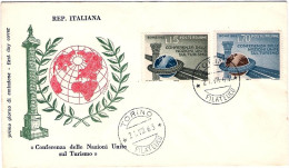 1963-s.2v.Conferenza Delle Nazioni Unite Sul Turismo Su Fdc Illustrata - FDC