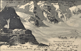 1902-Svizzera Diavolezza Hutte Mit Piz Palu, Viaggiata Diretta In Belgio - Autres & Non Classés