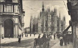 1907-Milano Piazza Duomo Con Carrozza In Primo Piano Viaggiata - Milano (Mailand)