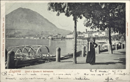 1904-Svizzera Lugano Quai E Monte S.Salvatore, Viaggiata Diretta In Belgio - Sonstige & Ohne Zuordnung