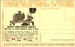 1920-Impianto Cinematografico Cartolina Postale A Premio A Favore Degli Orfani D - Patrióticos