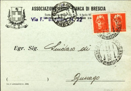 1945-cartolina Con Intestazione Commerciale Affrancata Coppia 60c. Arancio Imper - Marcophilie