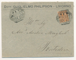 1892 LIVORNO ESAGONALE A SBARRE - Marcofilie