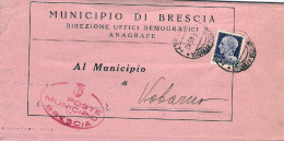 1945-piego Comunale Affrancato L.1 Imperiale Senza Fasci Con Rispedizione Da Vob - Marcofilía