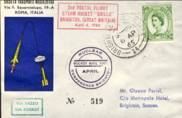 1965-Great Britain Rare Circular Cachet Rocket Mail Nuclear Conference Brighton  - Lettres & Documents