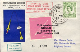 1965-Gran Bretagna Razzogramma Posta Razzo A Vapore Grillo 2 Bollo 2nd Postal Fl - Covers & Documents