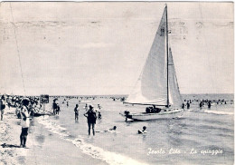 1959-cartolina Jesolo Lido La Spiaggia Affrancata L.15 Preolimpica Isolato - Venezia (Venedig)