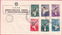 1955-Somalia A.F.I.S. S.6 Valori Gazelle Su Fdc - Somalië (AFIS)