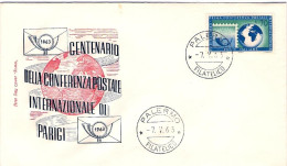 1963-L.70 Centenario Prima Conferenza Postale Internazionale Di Parigi Su Fdc Il - FDC