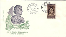 1961-L.30 Plinio Il Giovane Su Fdc Illustrata Roma - FDC