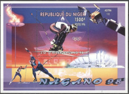 Niger 1996, Olympic Games In Nagano, Skiing, Skating, Satellite, BF - Ski