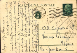 1942-cartolina Postale 15c.Imperiale Fuori Corso Dal1935 (uso Tardivo Del 23 Mag - Stamped Stationery