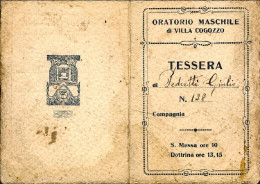 1940circa-tessera Di Iscrizione All'oratorio Maschile Di Villa Cogozzo - Lidmaatschapskaarten