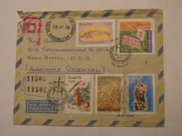 BRAZIL  AIRMAIL REGISTERED COVER TO GERMANY 1975 - Other & Unclassified