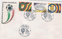 1990-busta Affrancata 3 Valori "Italia 90^ ",annullo Figurativo Bari,Nuovo Stadi - 1981-90: Marcophilie